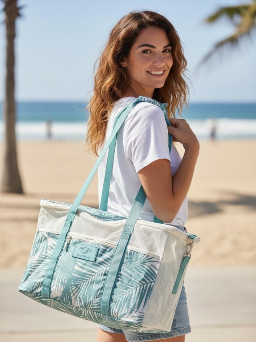 Aloha Collection CleverMade Collapsible Beach Tote BNWT